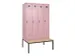 locker met bank,voor scheiding van kleding,HxBxD 2120x1200x815mm,4vak