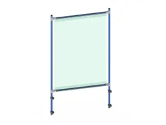 anti-speekselscherm,pvc-folie,glashelder,frame staal RAL5007