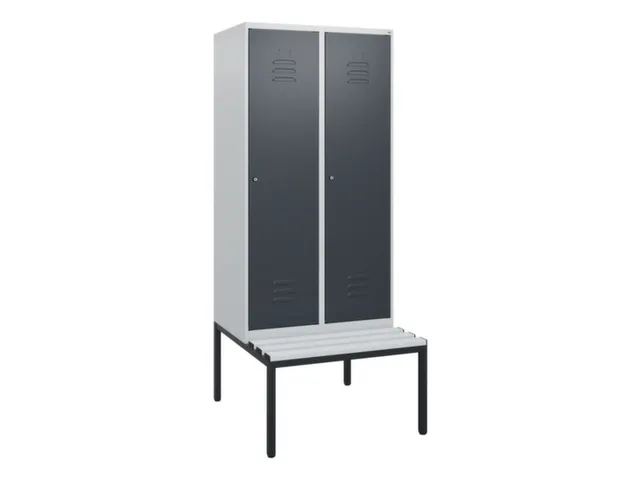 locker met bank,HxBxD 1950x800x815mm,2vak,vak B 400mm,cil.-slot