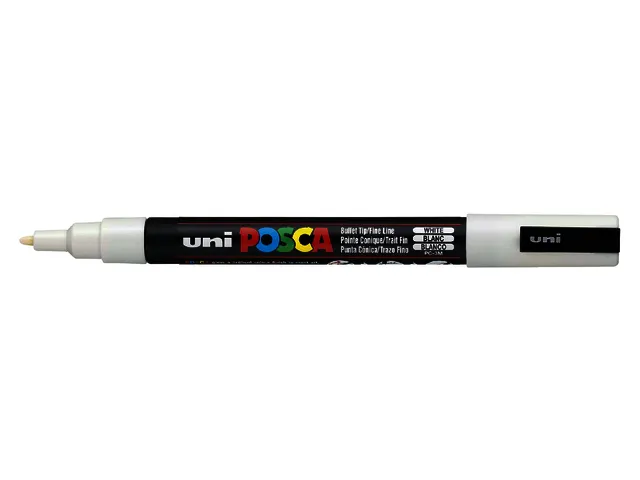 Verfstift Posca PC3M Fijne punt 0,9-1,3mm Wit