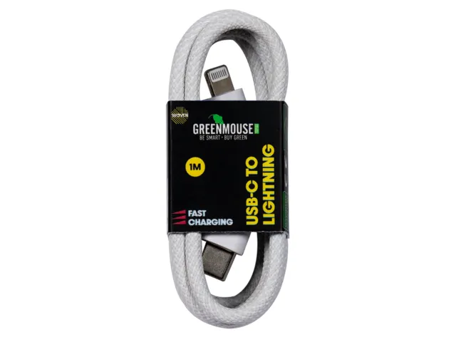 Kabel Green Mouse USB-C to Lightning data Woven 1m blisterverpakking