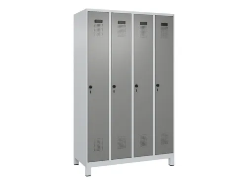 locker,HxBxD 1950x1200x500mm,4vak,vak B 300mm,draaigrendel,voeten