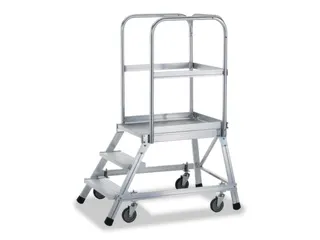 Bordestrap Aluminium Bordes 720x600x800mm 3treden Rooster Verrijdbaar - 1