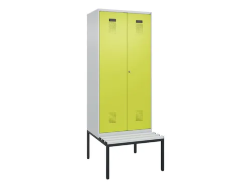 PBM-locker met bank,HxBxD 2120x800x815mm,2vak,vak B 400mm