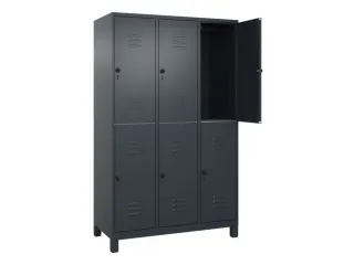 dubbeldekse locker,HxBxD 1950x1200x500mm,3x2vak.,vak B 400mm - 2
