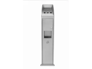 RVS combi-asbak,HxBxD 1000x240x190mm,afvalbak inhoud 4l - 1