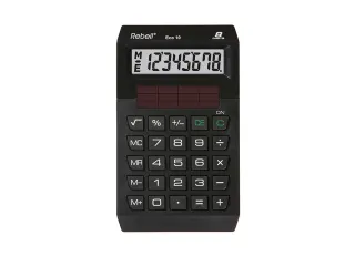 Calculator Rebell ECO 10 BX zwart hand 8 digit Blauwe Engel certificaa - 1