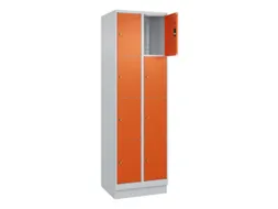 lockerkast,HxBxD 1950x600x500mm,2x4vakken,vak B 300mm,cil.-slot,sokkel