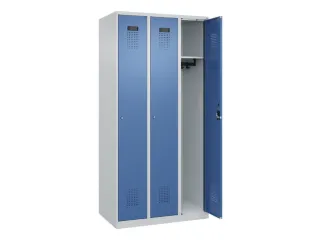 locker,HxBxD 1850x900x500mm,3vak,vak B 300mm,cil.-slot,staand op vloer - 2
