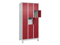 lockerkast,HxBxD 1950x900x500mm,3x5vakken,vak B 300mm,cil.-slot,voeten