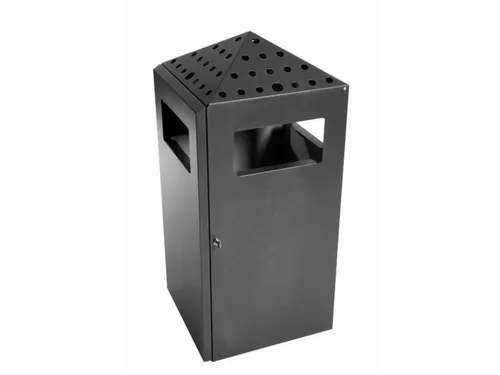 combi-asbak,HxBxD 919x396x425mm,afvalbak inhoud 75l,romp staal grafiet
