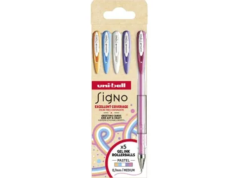 roller Signo Pastel etui van 5 stuks assorti