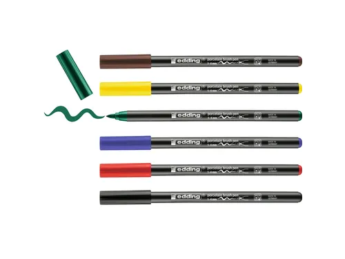 Brushpen Edding 4200 Porselein Familie Assorti Etui à 6 Stuks