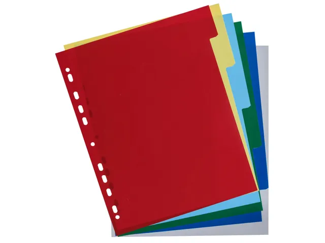 Tabbladen PP soepel A4+ 6 tabs ass
