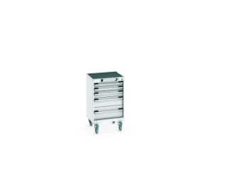 ladekast verrijdbaar 880x525x525mm 5laden RAL7035 front RAL7035 - 7