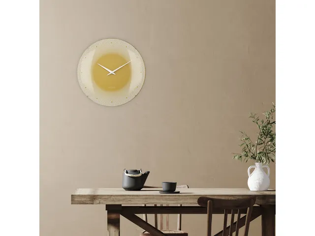 Horloge murale Nextime dia 50cm verre sphérique bleu plastique Deep