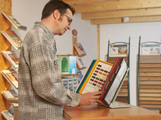 tafel-zichtpanelensysteem DIN A4 staand 10panelen ROOD/BLAUW - 2