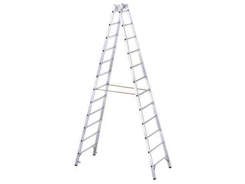 Bokladder Dubbelzijdig Aluminium 3.46m 2x12sporten Stalen Scharnieren