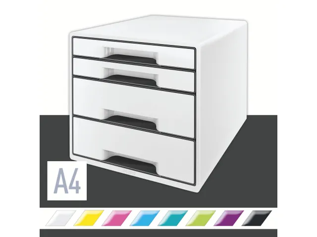 Ladenbox Leitz WOW Cube 4 laden wit/zwart