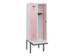 locker met bank,HxBxD 1950x600x815mm,2vak,vak B 300mm,cilinderslot