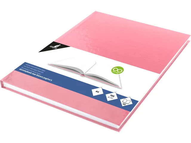 Dummyboek Kangaro A4 roze pastel hard cover 80 blad blanco 100 grams