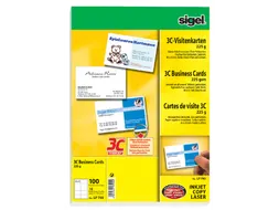 Visitekaartjes Sigel 225gr Gladde Zijden Wit 85x55mm