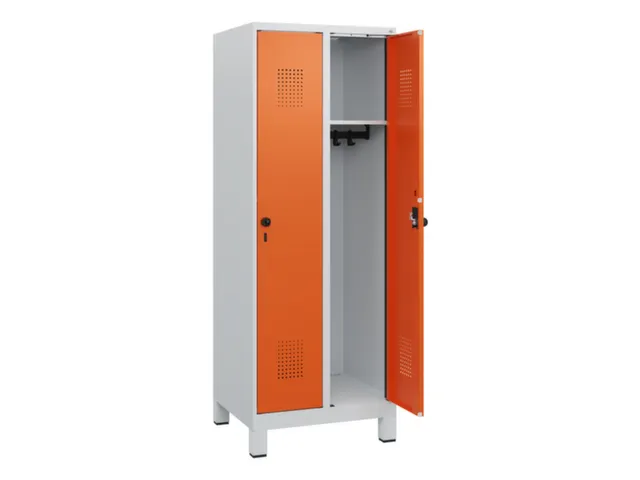schoollocker,HxBxD 1630x600x500mm,2vak,vak B 300mm,draaigrendel,voeten