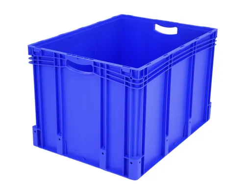 Euronorm Stapelkrat Pp 520x800x600mm 217l Standaardbodem 60kg Blauw