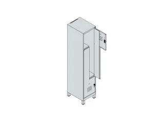 Z-garderobekast,HxBxD 1950x400x500mm,vak B 200/400mm,cil.-slot,voeten - 4