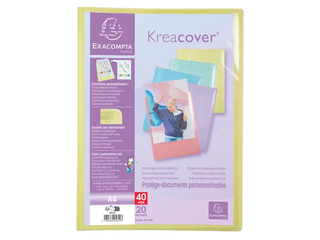 Protège-documents en polypropylène Kreacover Pastel 40 vues - A4 - C