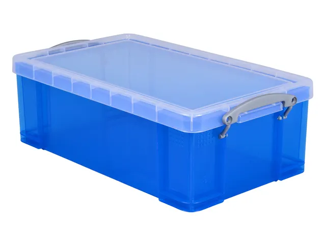 Opbergbox Really Useful 12 liter 465x270x150mm transparant blauw