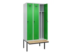 locker met bank,voor scheiding van kleding,HxBxD 2120x900x815mm,3vak