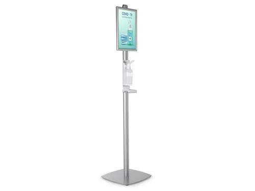 Standaar Seco handontsmetting 1.5m hoog. Met A3 lijst