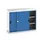 werkplaatskast 1000x1300x550mm 2xStalen bodem RAL7035 front RAL5010
