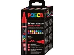 Uni Posca paintmarker PC-5BR Brush 16 stuks