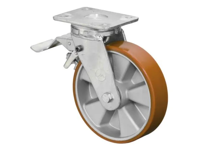 Roulette Pivotante Double Blocage Force 200Kg Diam. X Larg. 100X40Mm