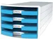 Module tiroirs HAN Impuls 4 tiroirs ouverts bleu clair
