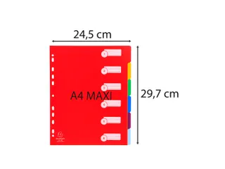 Tabbladen PP opaak A4+ 6 tabs ass - 4