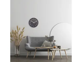 Grote wandklok - 50cm- Stille klok - Walnoot - zwart - NeXtime "Precio - 7