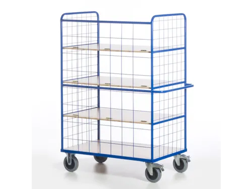 etagewagen,draagverm. 600kg,4etage(s),laadvl. LxB 1200x740mm,houtetage