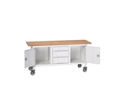 werkbank,HxBxD 830x1750x600mm,multiplexblad,uitrusting: 3laden,2kasten