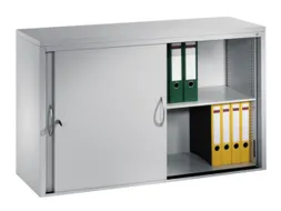 Schuifdeurkast Hxbxd 720X1200X400Mm 2Legborden Afdekplaat Ral7035
