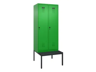 locker met bank,voor scheiding van kleding,HxBxD 2120x800x815mm,2vak - 2