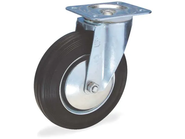 zwenkwiel,draagverm. 115kg,massief rubber-banden,ØxB 140x37,5mm