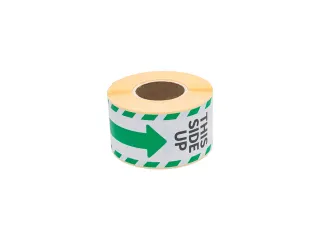 Gevaaretiket Raadhuis 46x125mm rol 250 stuks This side up groen/wit - 1