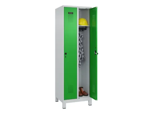 locker,HxBxD 1950x600x500mm,2vak,vak B 300mm,draaigrendel,voeten