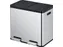 Afvalbak EKO Essential Recycler pedaalemmer 2x22 liter RVS