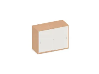 schuifdeurkast,HxBxD 770x1000x430mm,decor romp beuken,decor front wit - 1