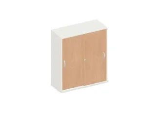 schuifdeurkast,HxBxD 1150x1000x430mm,decor romp wit,decor front beuken - 1