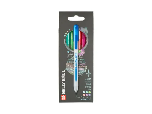 Gelschrijver Sakura Gelly Roll Metallic 08 klikfunctie set à 6 kleure